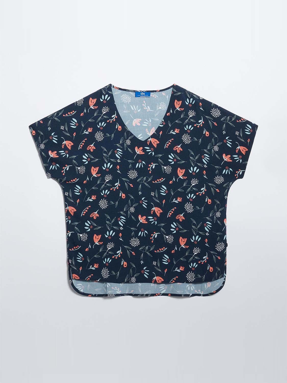 Blouse Femme Imprimé Fleuri Marine