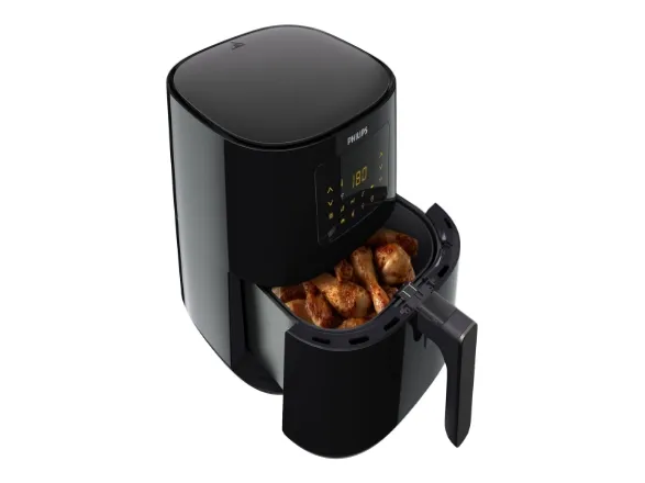 Philips Essential HD9280 Airfryer XL - Varmluftsrister - 6.2 liter - 2000 W - mørk sølv/sort