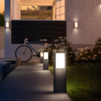 Philips Hue sokkellamp Turaco antraciet - warmwit licht 9W - laag