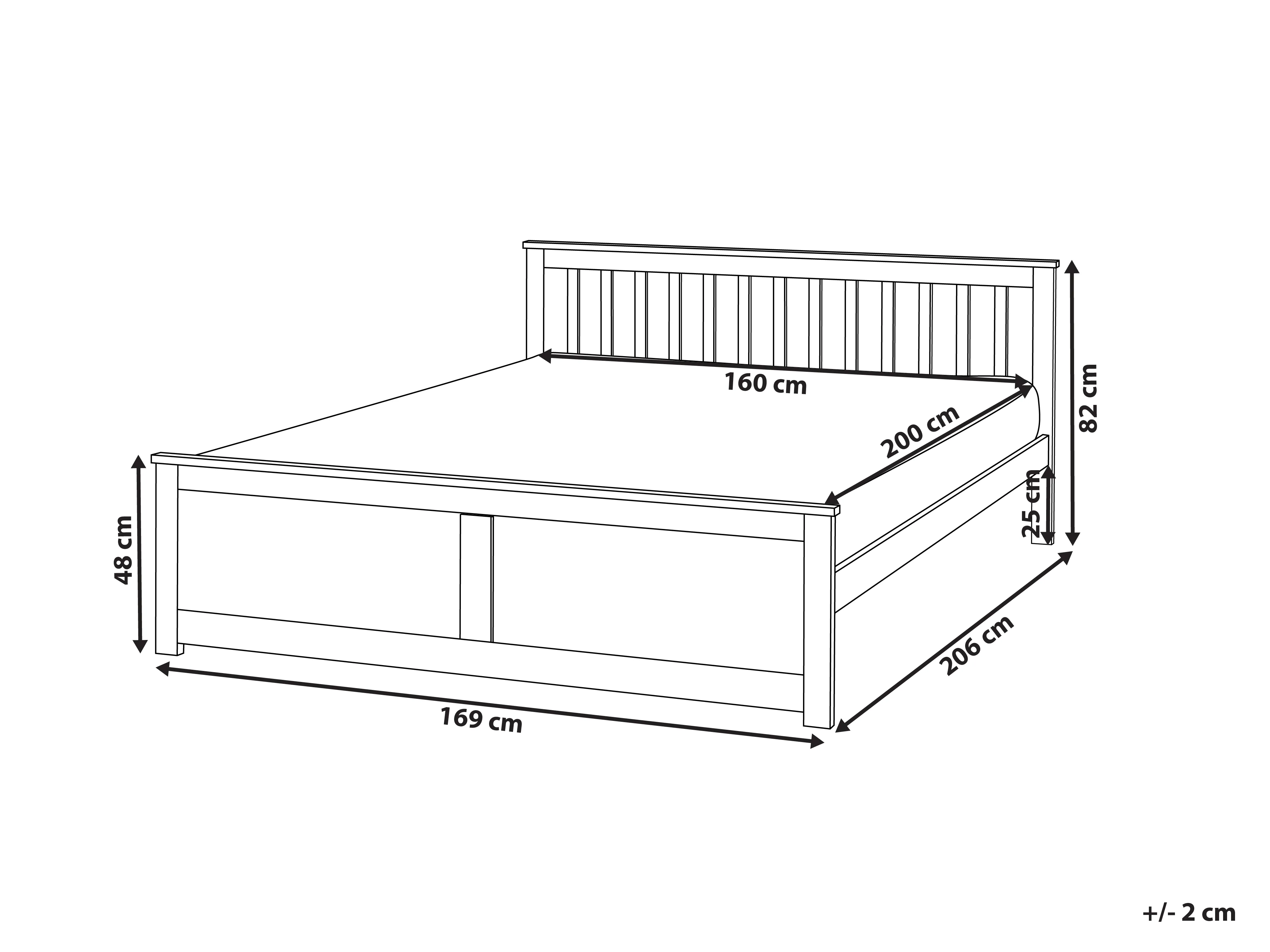 Bed Dennenhout OLENDON 160 x 200 cm Lichtbruin