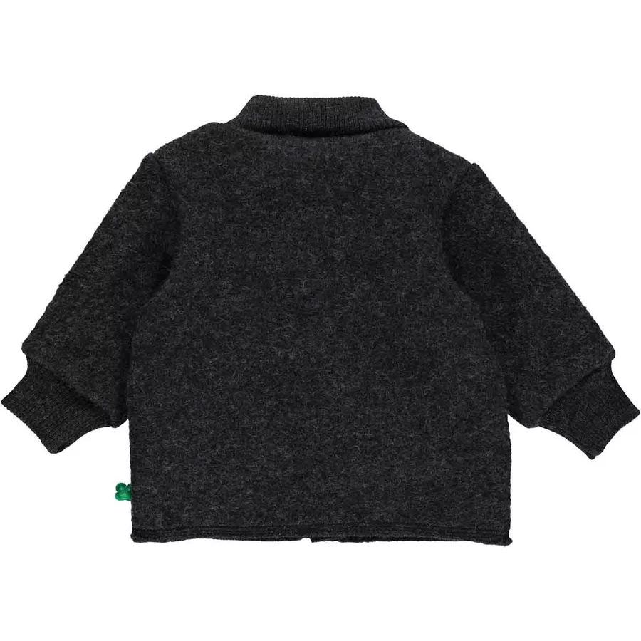 Fred's World Babyjacke aus Wollwalk Darkgreymelange