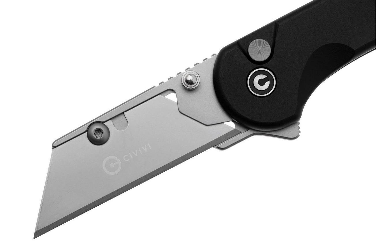 Civivi Elementum Utility C23039B-1 Black Aluminum, Stonewashed Blade Holder, Plain 6Cr Blade utility zakmes