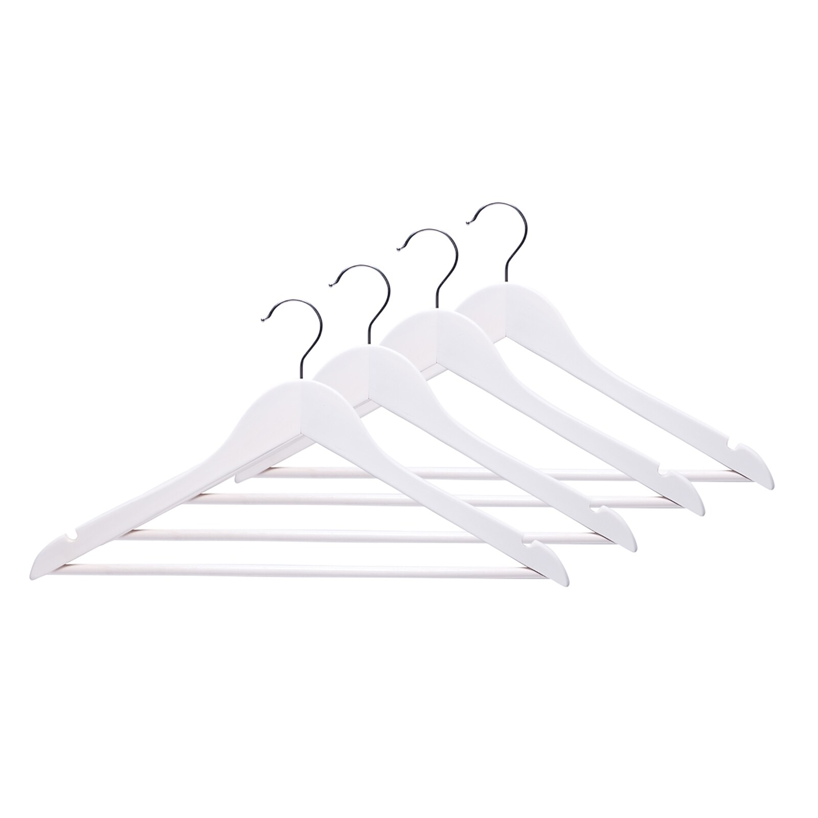 HTI-Living Kleiderbügel-Set, 4-teilig Holz, weiß