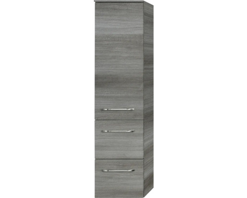 Pelipal Sunline 108 badkamermeubelset, BxHxD 153 x 200 x 50,8 cm, grafiet getextureerde fronten, 4-delige badkamermeubelset met wastafel en badmeubel van wit mineraalmarmer, spiegelkast met LED-verlichting, wandkast