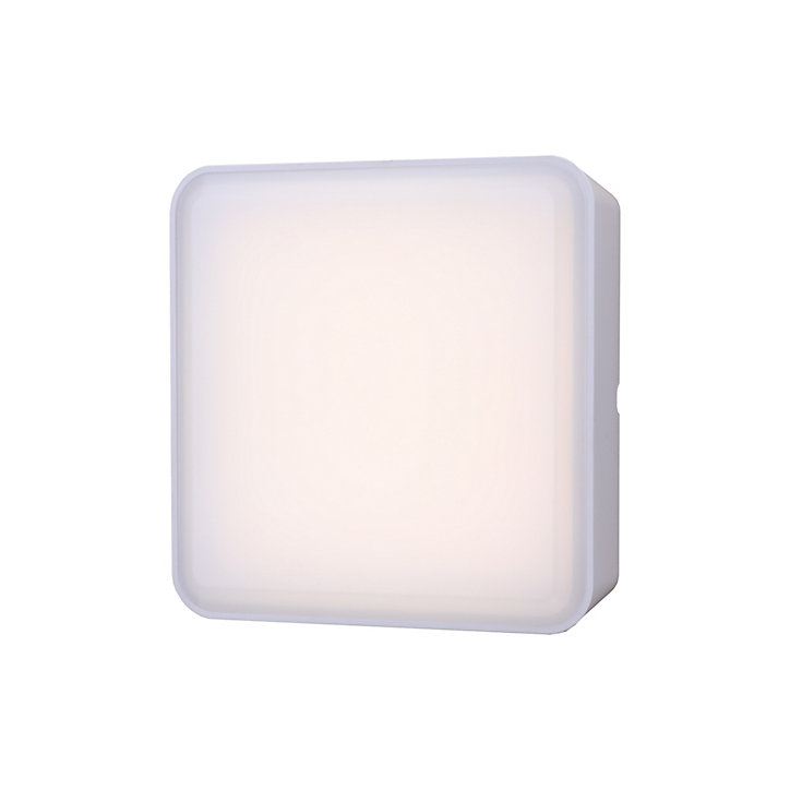 Hublot Moresby LED intégrée blanc neutre IP44 1000lm 16W L.15xl.15cm carré blanc GoodHome