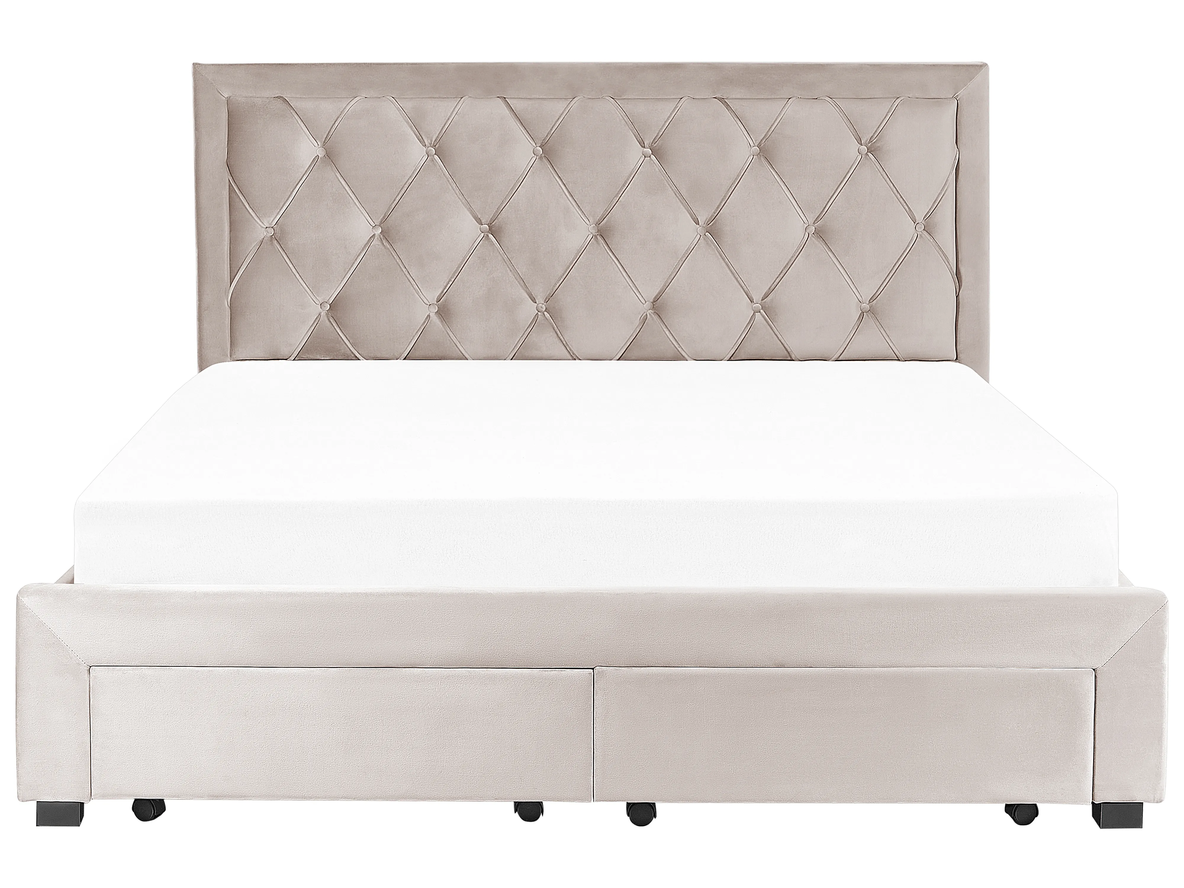 Bed met opbergladen Fluweel LIEVIN 180 x 200 cm Beige