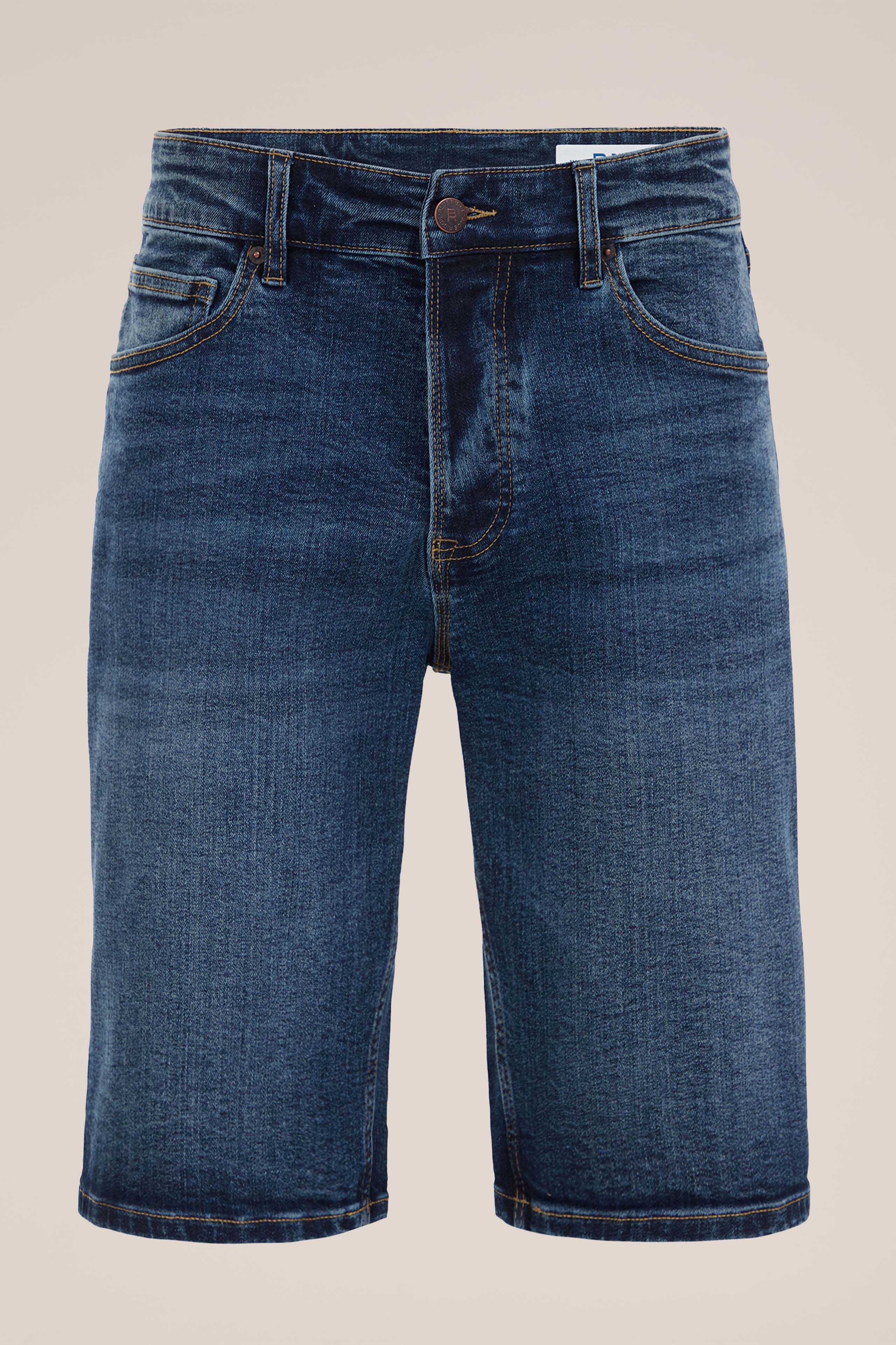 regular fit denimshort met stretch Blue Ridge Donkerblauw