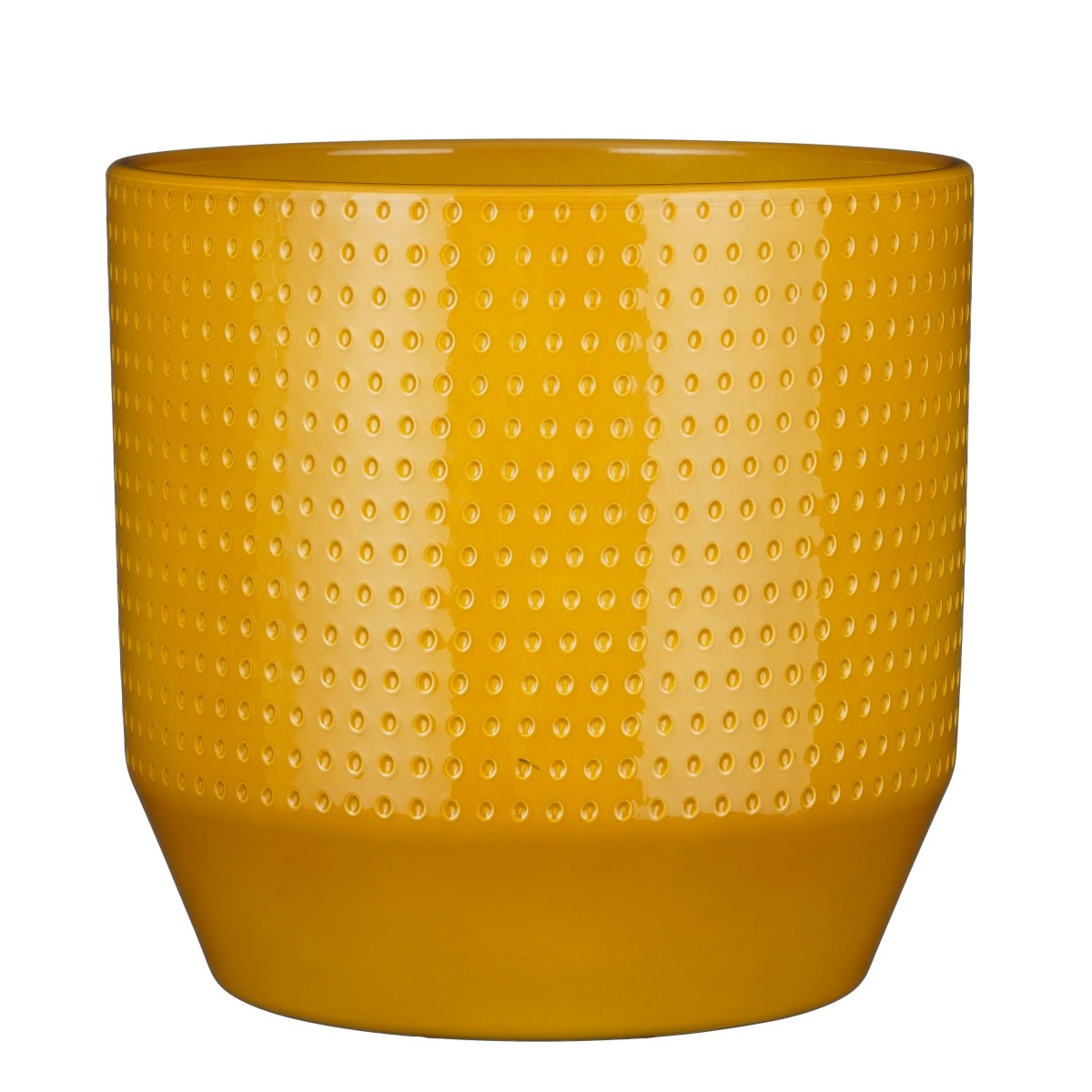 Mica decorations pot de fleur nola - 27x27x25.5 cm - céramique - jaune
