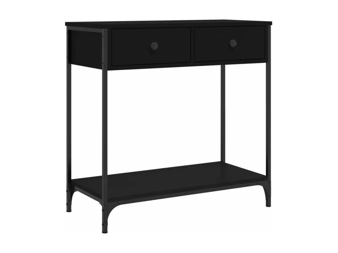 Table console noir 75x34,5x75 cm bois d'ingénierie