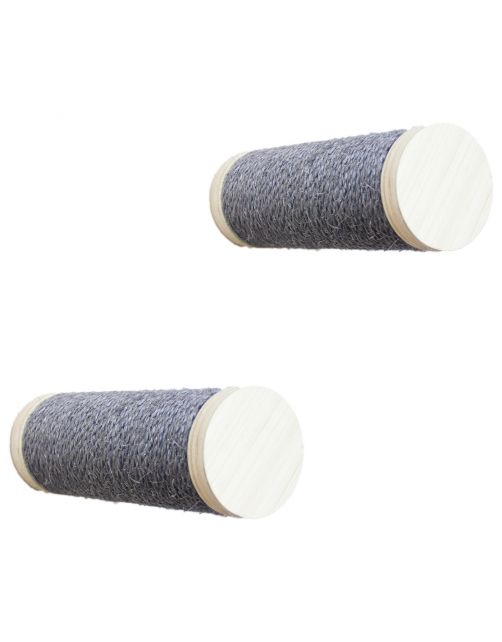 All For Paws Skywalk - Large Step Post Playground - 2 Pack - Wandkrabpaal - 23x12.5x28 cm Grijs