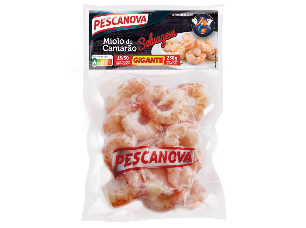 MIOLO DE CAMARÃO PESCANOVA GIGANTE 15-30 250G