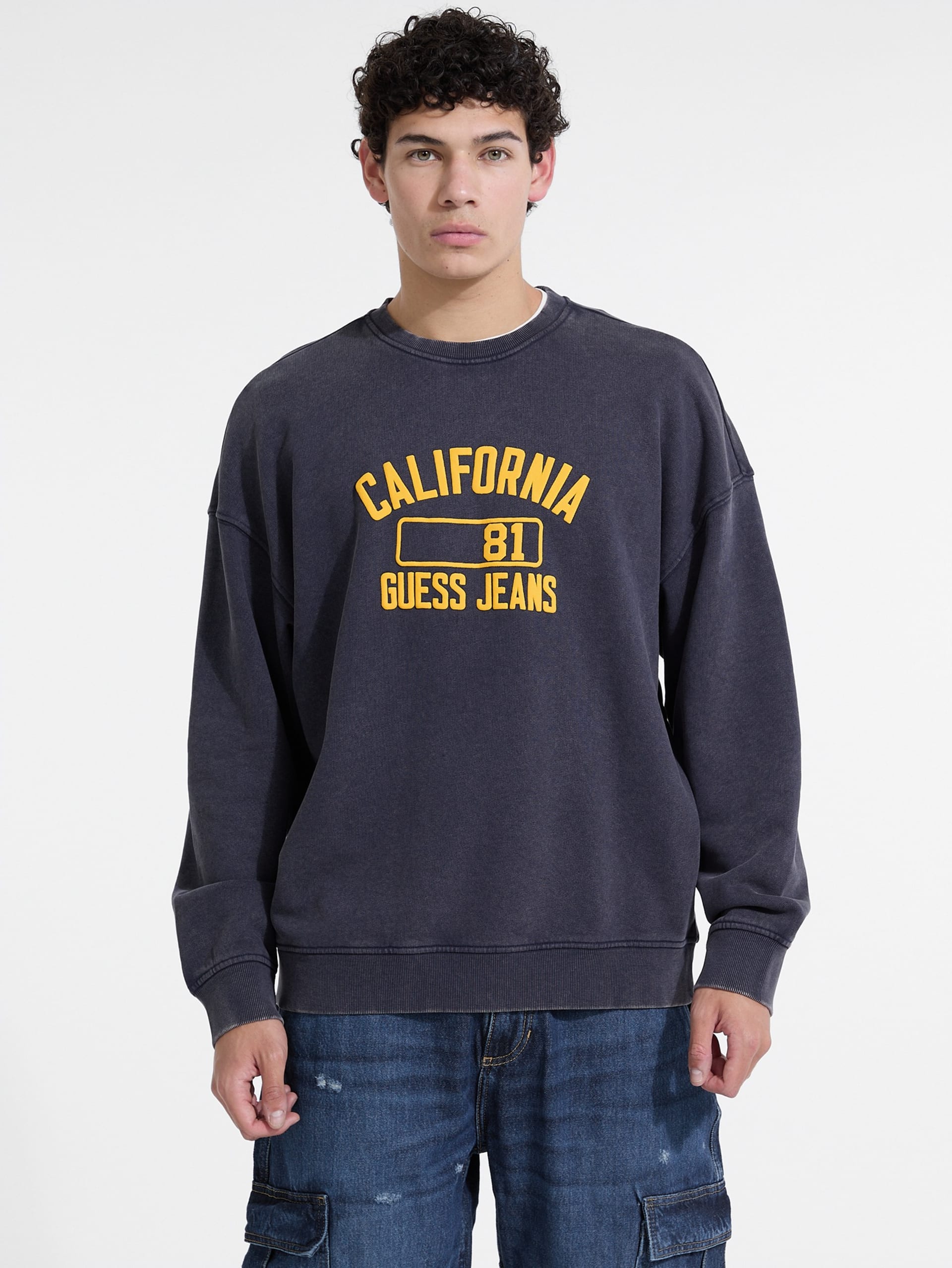 Camiseta de manga comprida com gola redonda estilo Califórnia