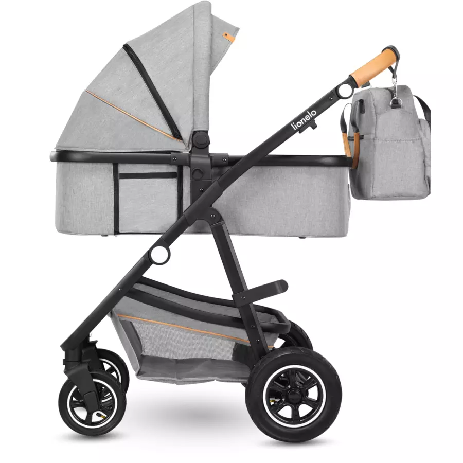 lionelo Kombikinderwagen Amber 3 in 1 grey stone