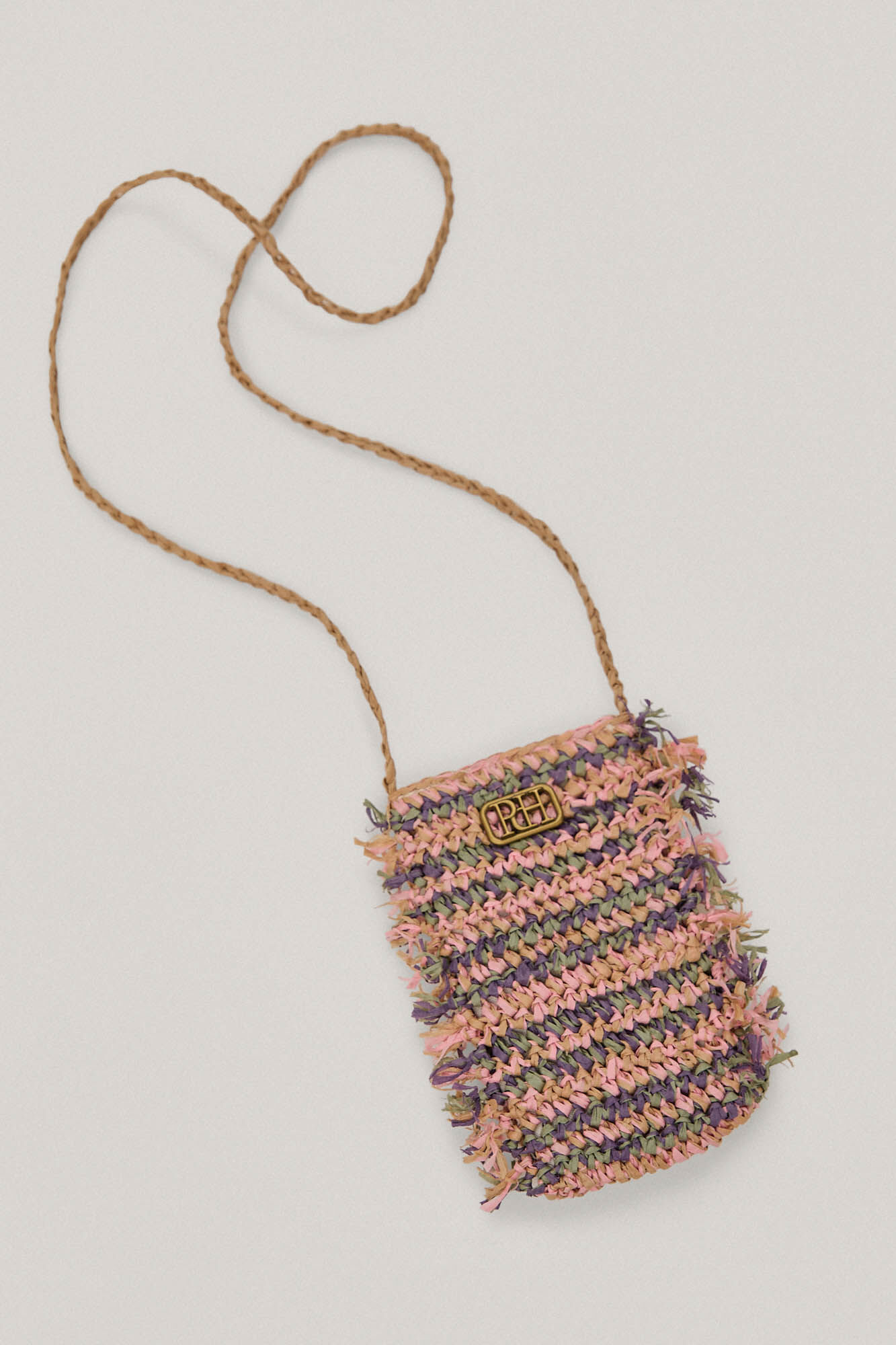Bolsa para celular em ráfia multicolorida - Várias opções
