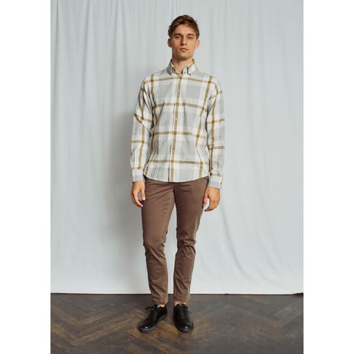 Bruun & Stengade Triton Skjorte, Light Grey, XXL