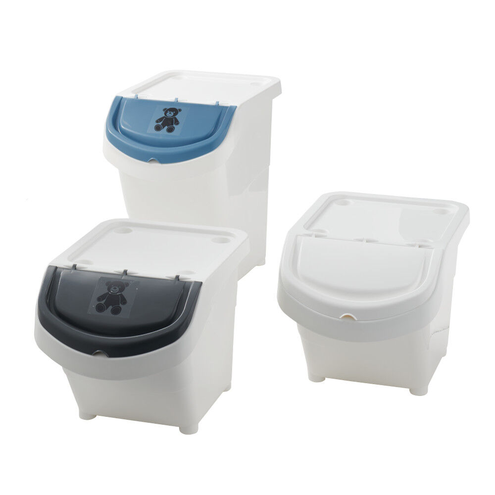 Boîte de rangement blanche avec couvercle 40 L