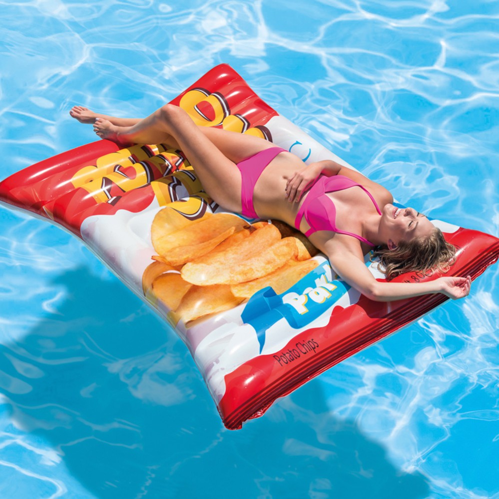 Colchão inflável Intex, estampa de saco de batata frita, 140x178 cm