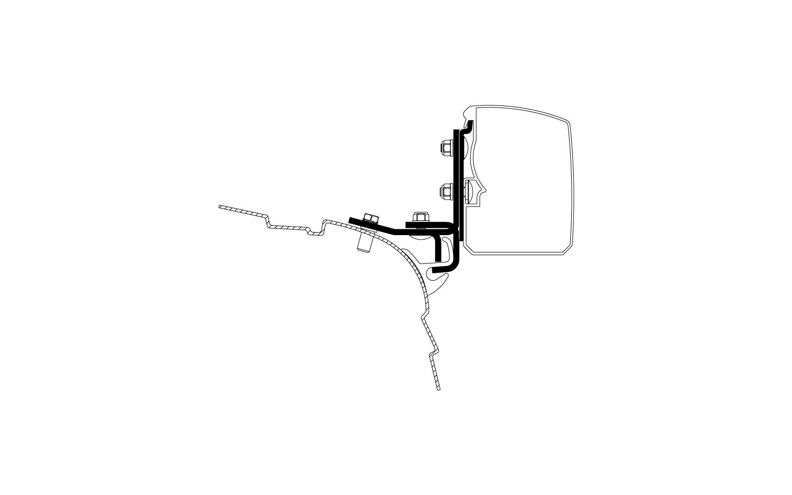 Thule Omnistor 3200 Multi Rail Markisenadapter VW T5 / T6 Linksverkehr