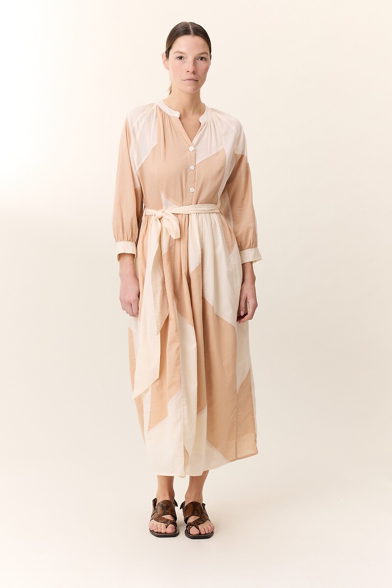 LEON & HARPER<br>Vestido midi folgado com mangas 3/4 RUNA