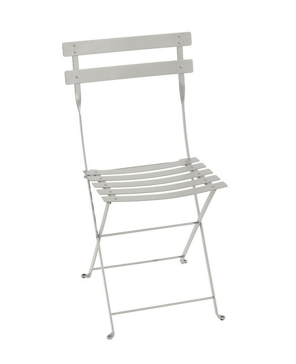 Chaise de jardin pliante Fermob Bistro en métal - Coloris gris argile - Hauteur 82 cm
