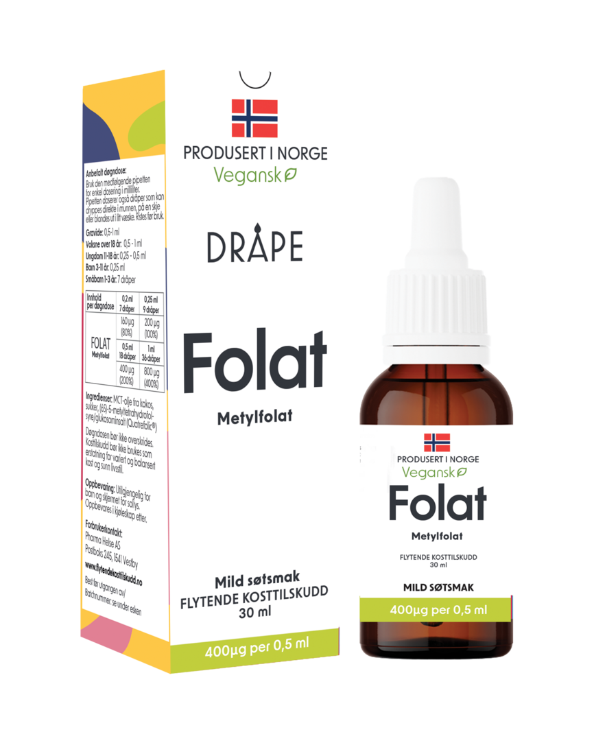 Dråpe vegansk folat  30 ml