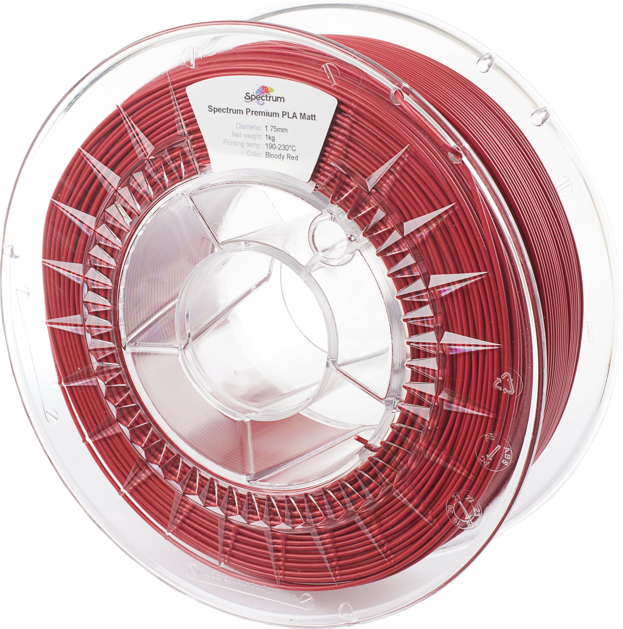 Spectrum  PLA MATT Bloody Red, 1,75 mm (1.000 g)    Mattes Filament mit verbesserten Eigenschaften in Rot