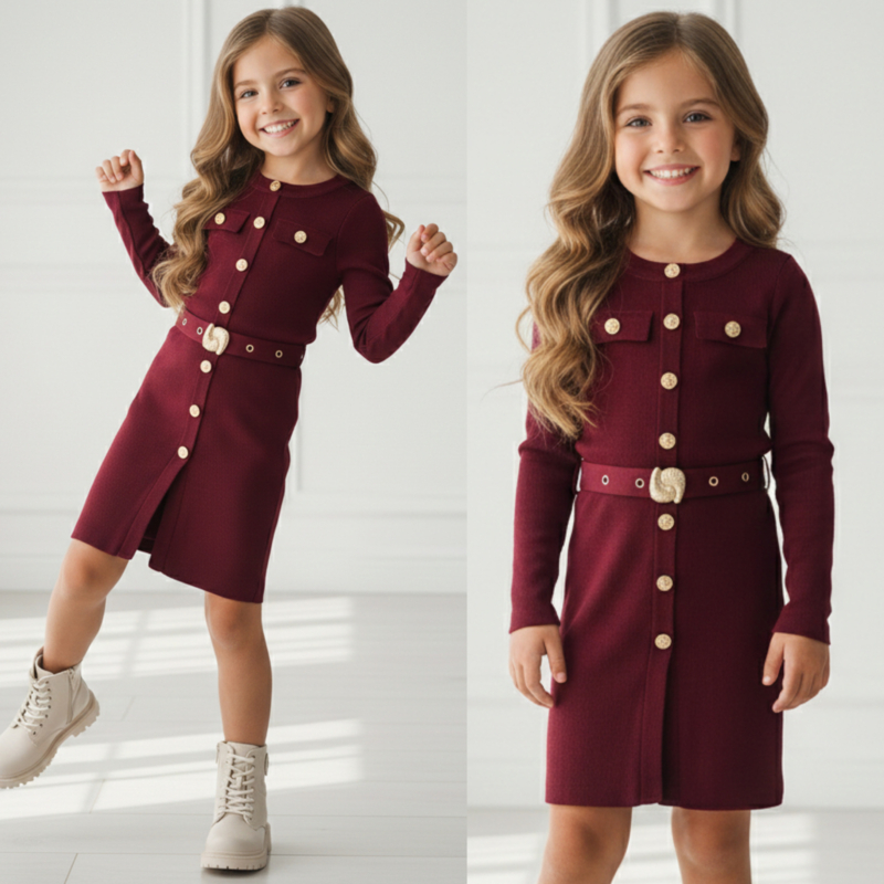 Your Chic Button Belt Dress