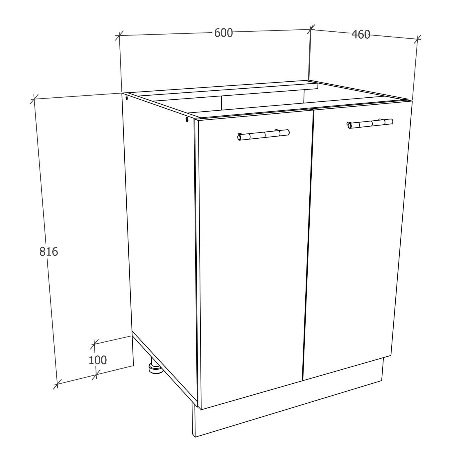 Unterschrank ESILO - weiß - Sonoma Eiche - 60 cm