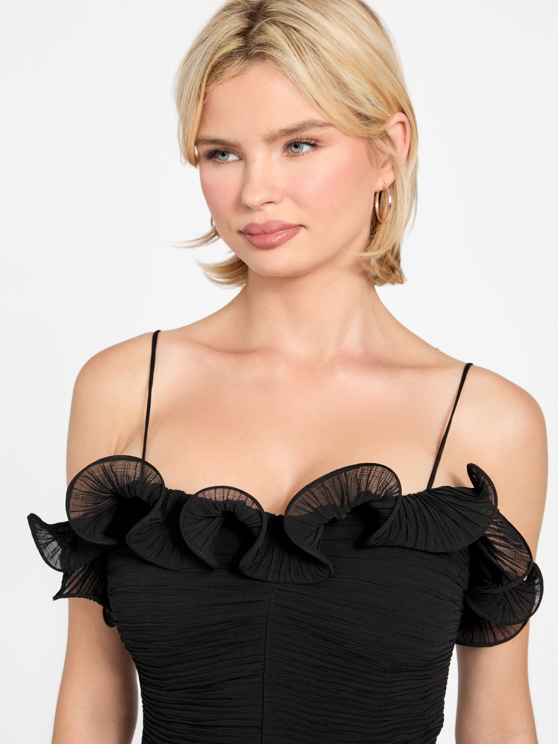 Vestido curto de chiffon