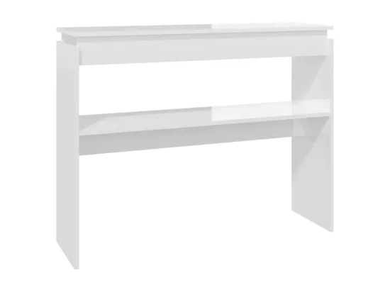 Table console Blanc brillant 102x30x80 cm Aggloméré