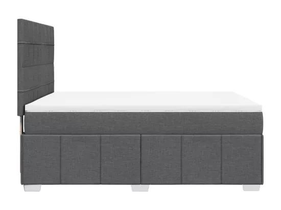 Sommier à lattes de lit avec matelas Gris foncé 140x190cm Tissu