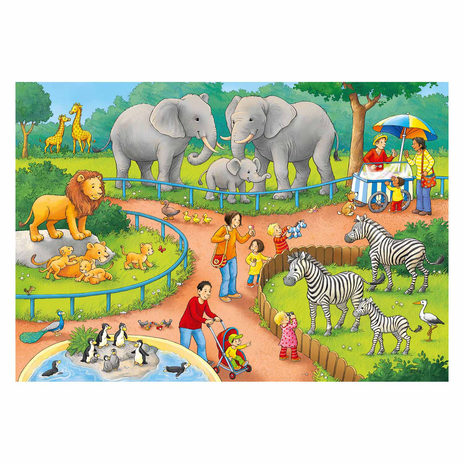 Ravensburger Puzzel Een dag in de Dierentuin, 2x24st.