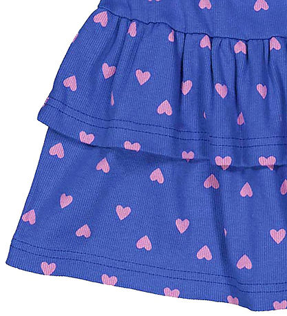 Freds WoRød Nederdel - Rib - Heart - Star Blue/Pink Haze