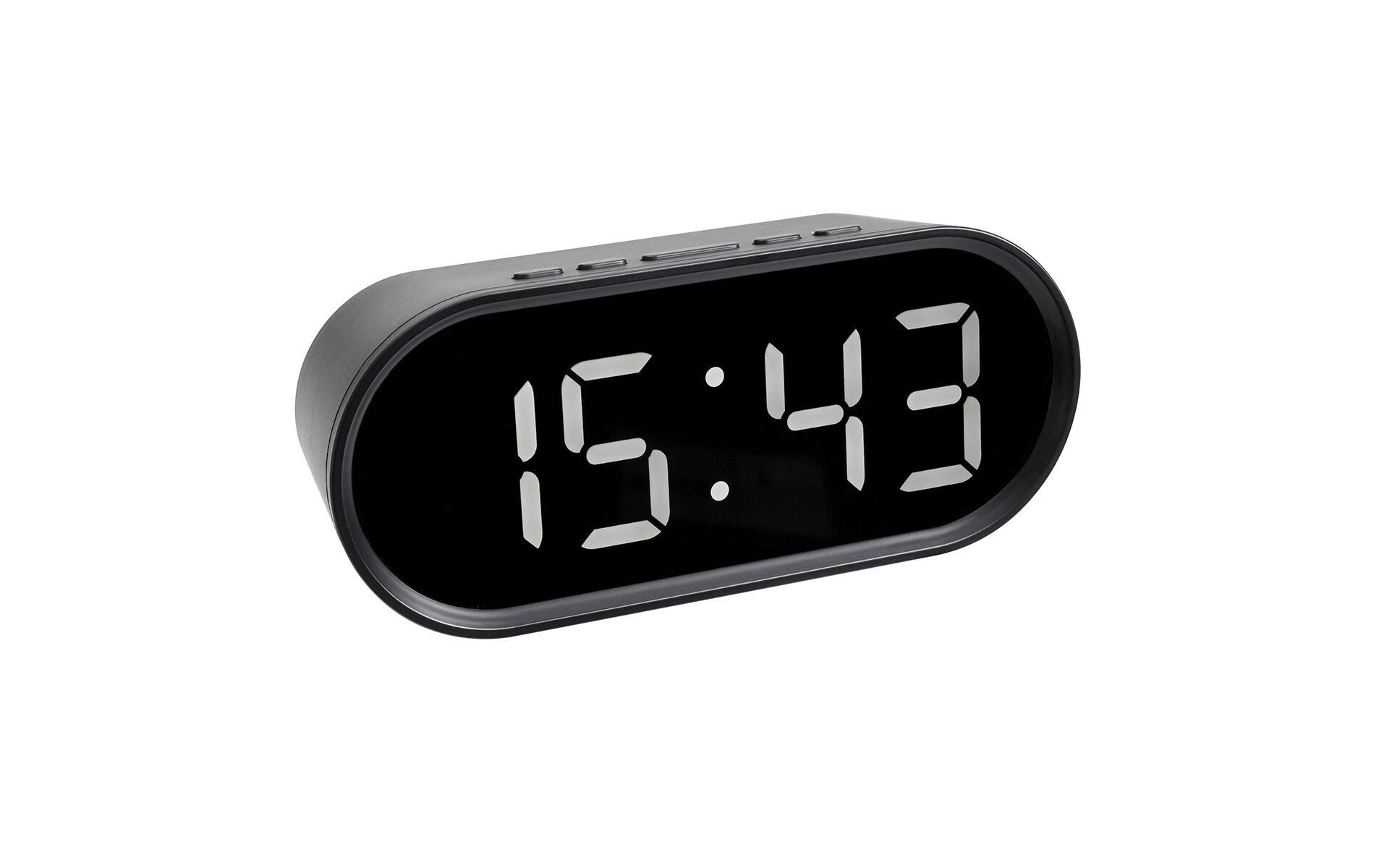 Digitalwecker Schwarz/WeissDigitaler Wecker mit LED-Leuchtziffern