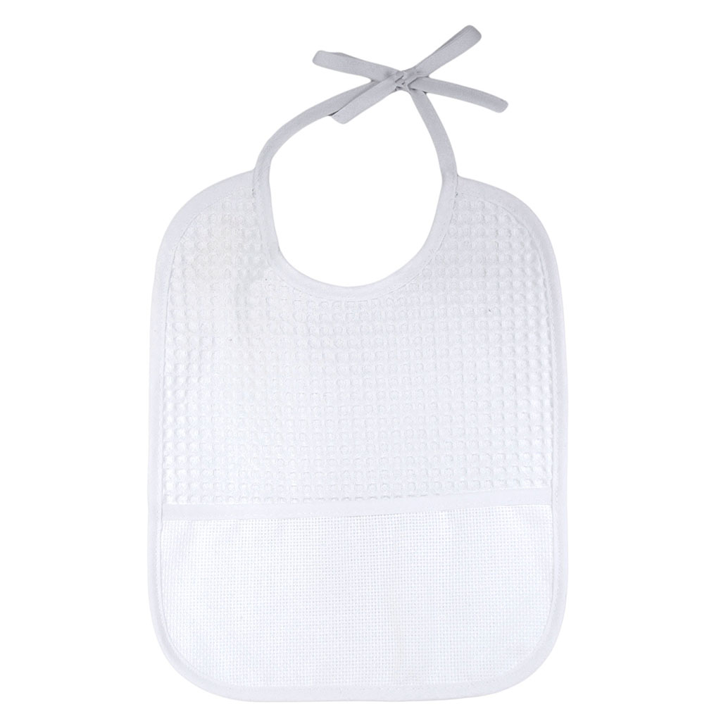 Bavoir nid d'abeille blanc 25x32cm