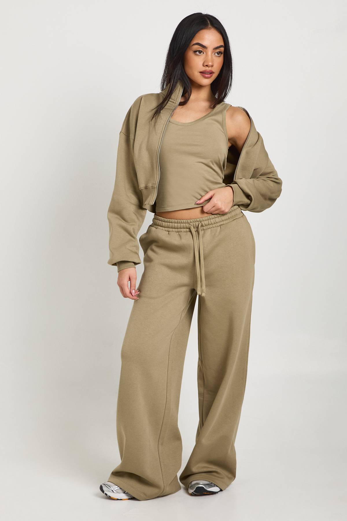 boohoo Survêtement 3 Pièces Col Cheminée Zippé Jambes Droites