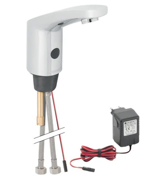 Geberit Hytronic 85 1-gats wastafelkraan koud en warm water zonder mengknop chroom