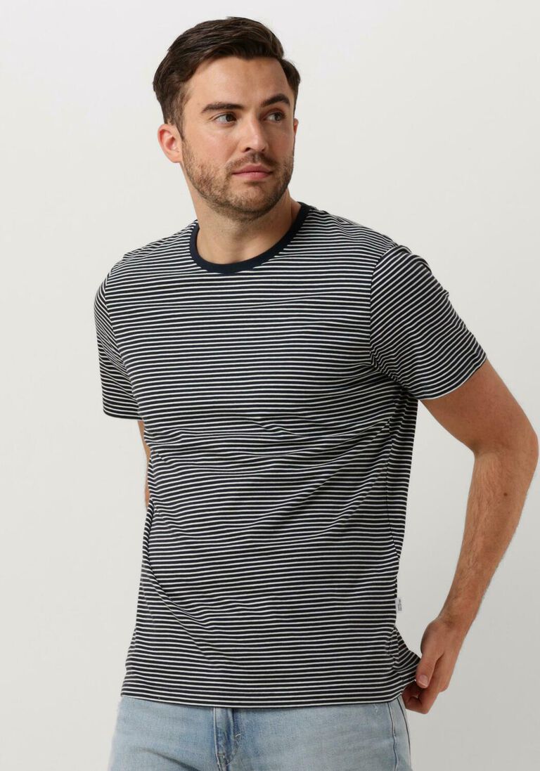 SELECTED HOMME blauw/wit gestreepte selected homme t-shirt slhaspen stripe ss o-neck tee noos