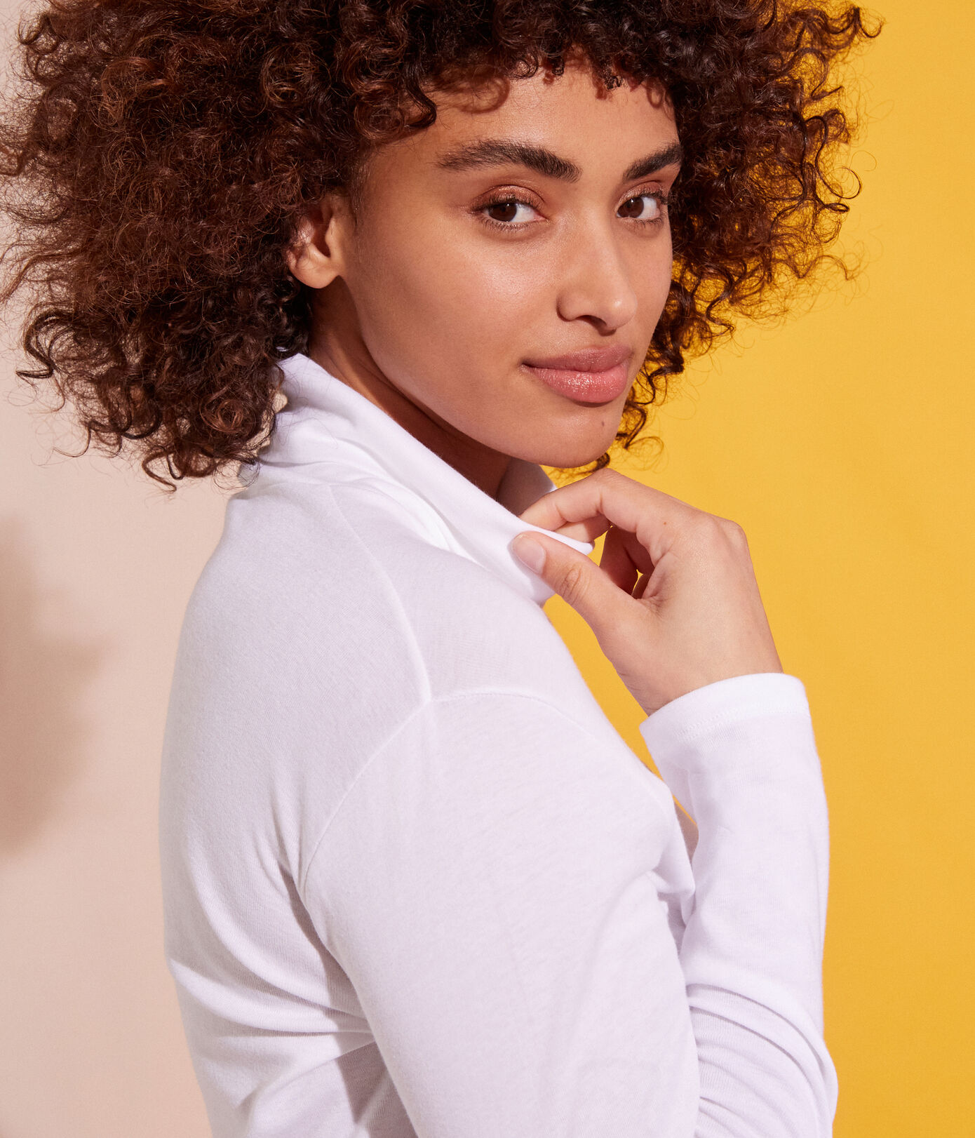 Tee-shirt col roulé L'ICONIQUE en coton Femme