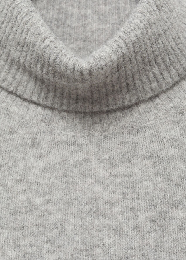 MANGO Short turtleneck knitted dress Medium grey