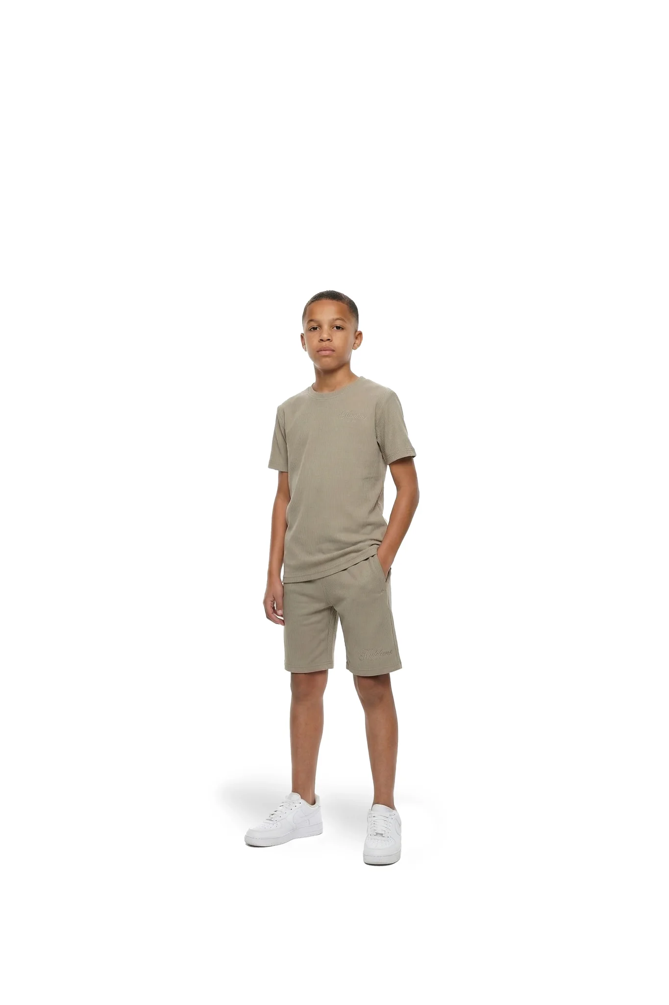 Malelions Junior Ribbed Script Shirt Kids Groen