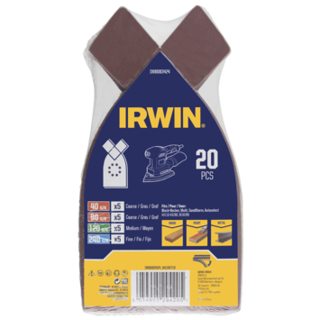 Irwin schuurvel voor B D Multischuurmachine zelfklevend K40/K80/K120/K240, 20 stuks
