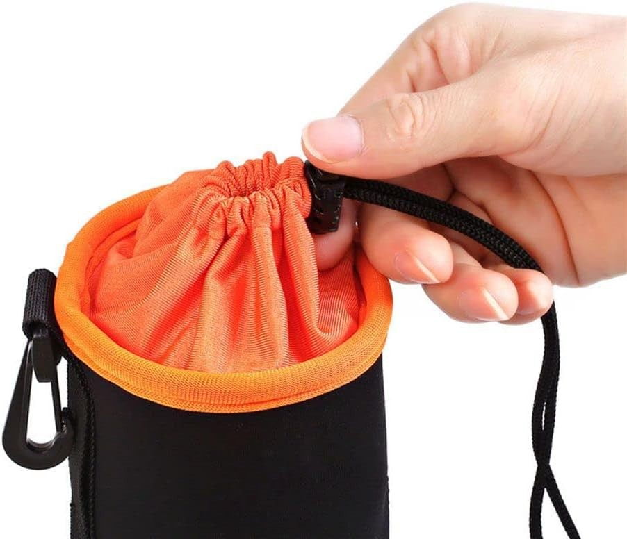 (4er Set) Kamera Linsen Aufbewahrungstaschen für diverse Linsengrössen - Orange / Schwarz