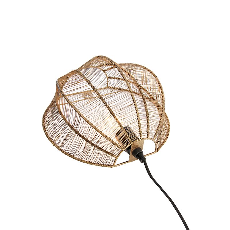 Industriële wandlamp brons met zwart - Dong