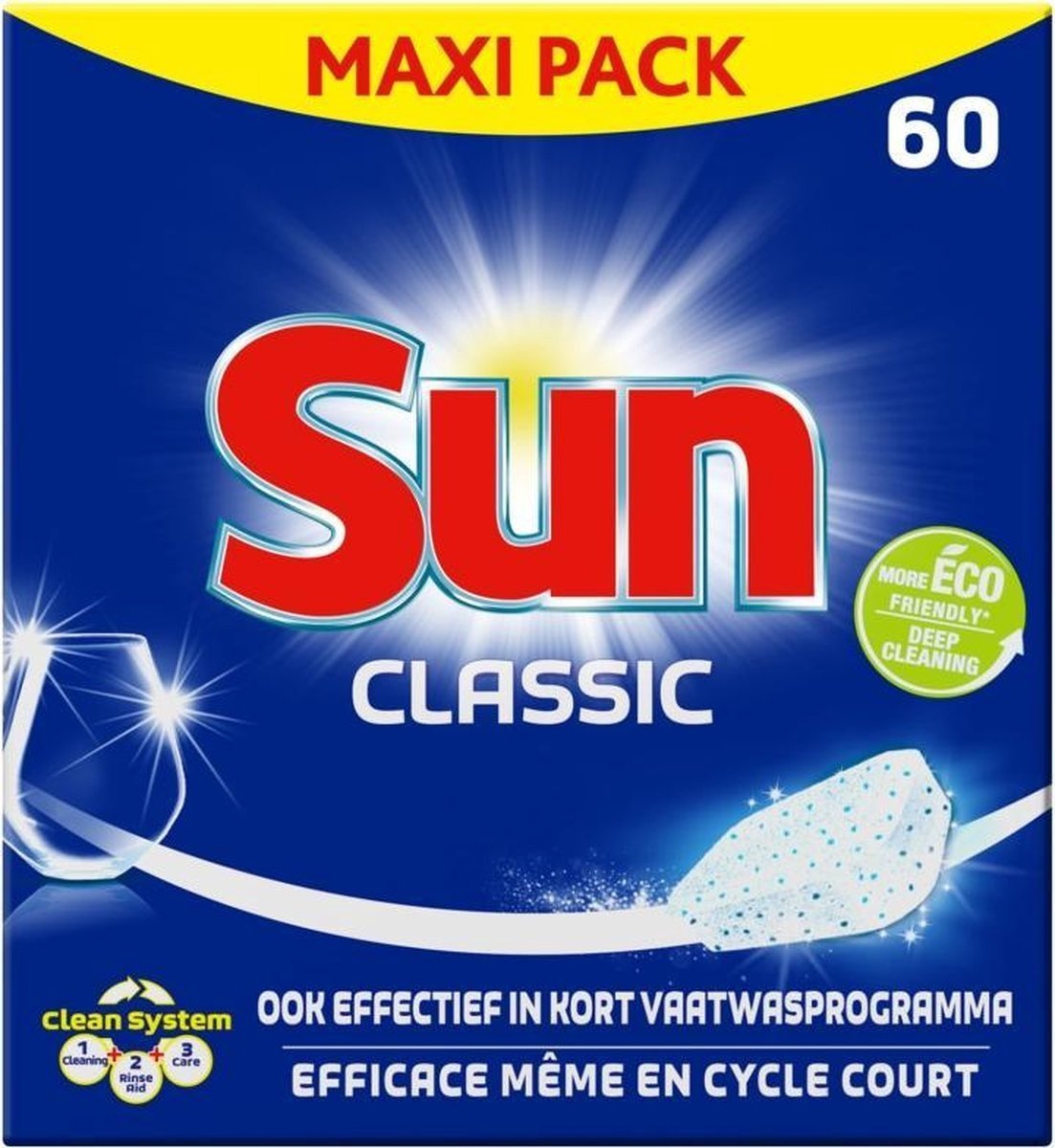 Sun Vaatwastabletten Classic Normaal (60 stuks)