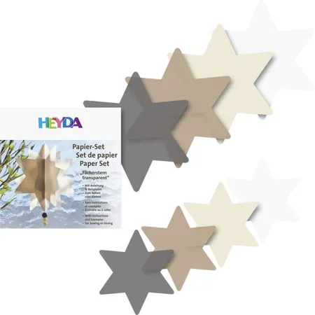 Heyda Bastelpackung Fächerdeko Stern, transparent, 40 Blatt
