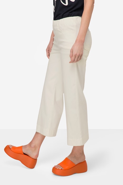 Culotte, wadenlang, weites Bein, Elastikbund