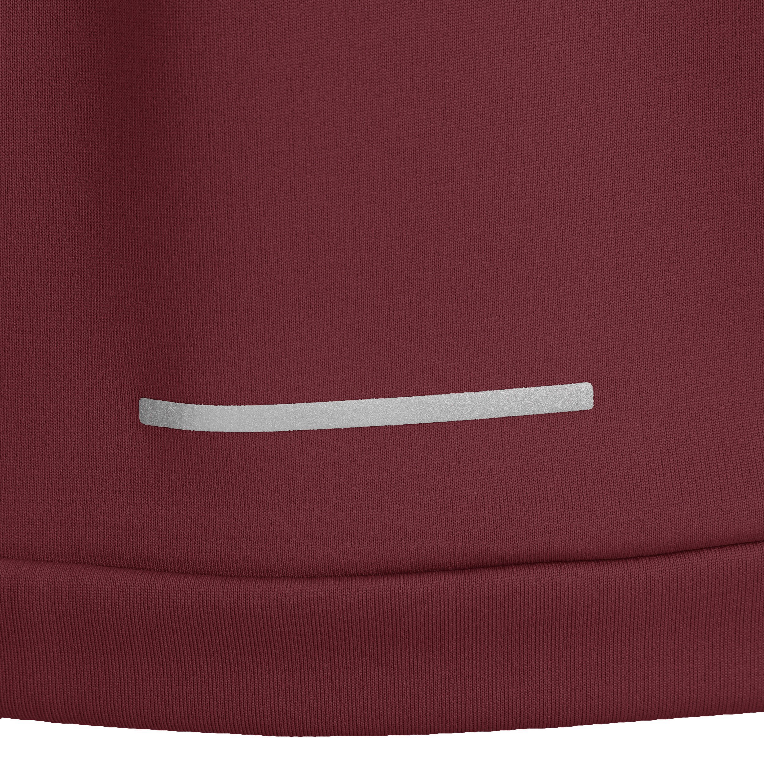 Nike Dri-Fit Pacer Half Zip Haut Manches Longues Femmes - Rouge Foncé , Argent