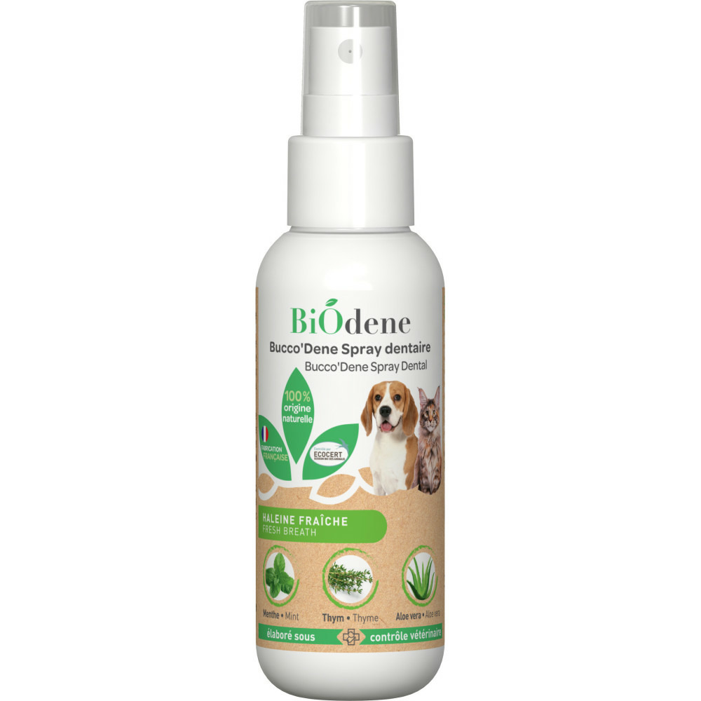 Spray dentaire bucco'dene 125 ml pour chiens et chats