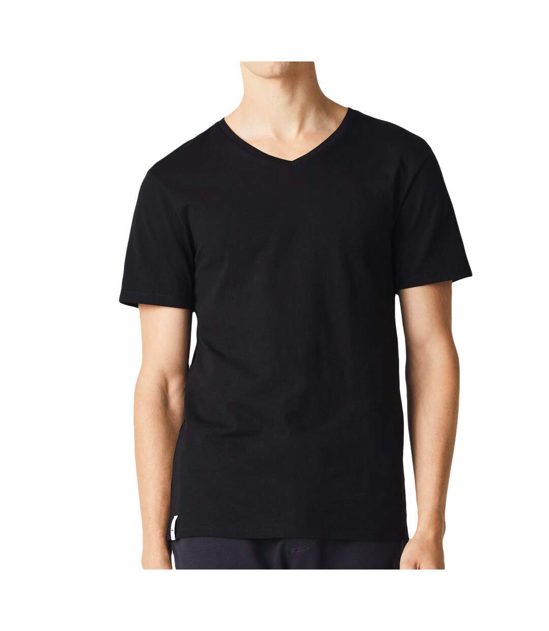 Lot x3 T-shirts col V Noir Homme Lacoste Essentials